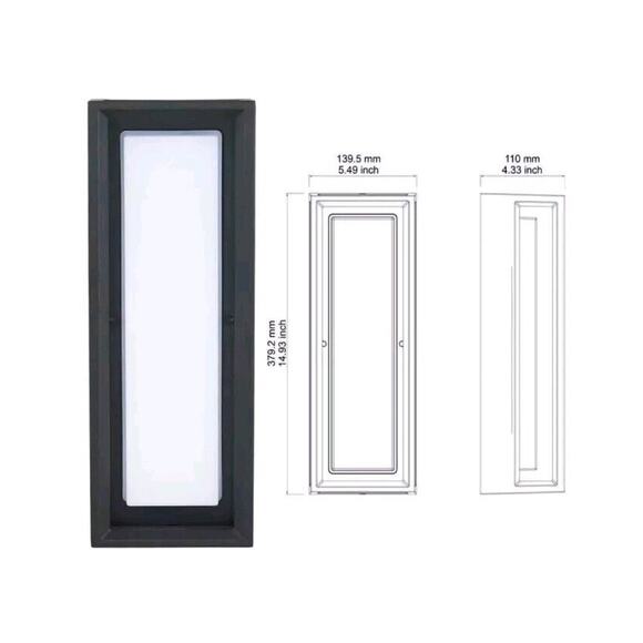H D Rockwood 14.93 in. Black Modern Integrated LED Sconce Powered by Hubspace - Picture 2 of 2